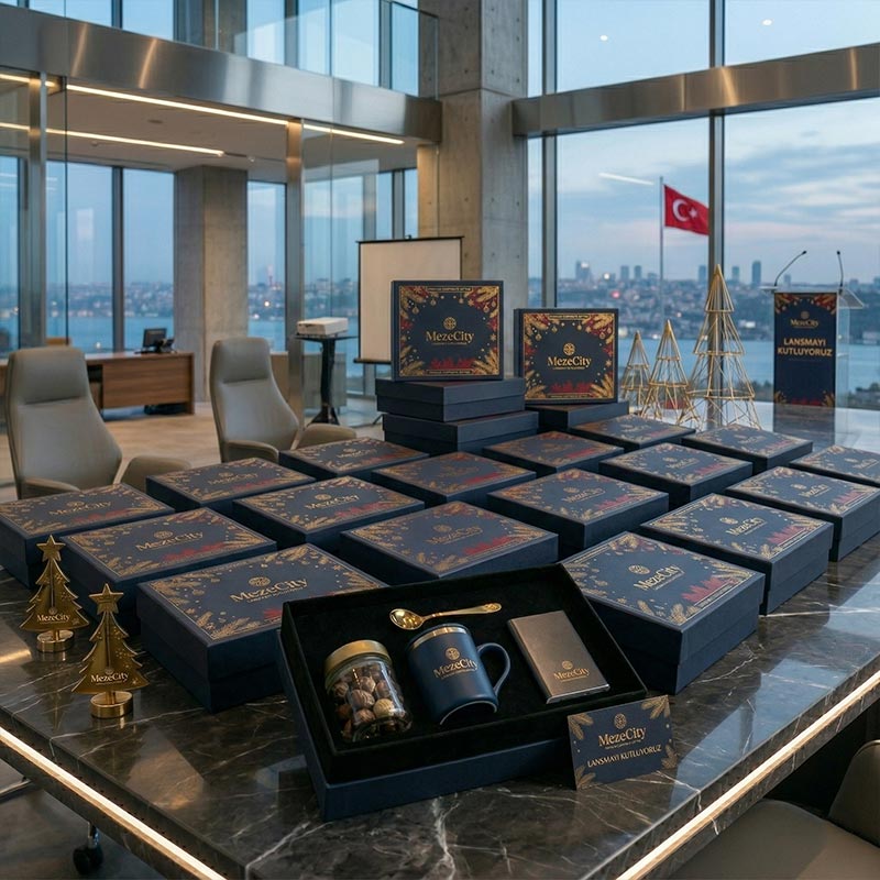 Kurumsal etkinlik ve lansman için özel tasarlanmış hediye kutuları